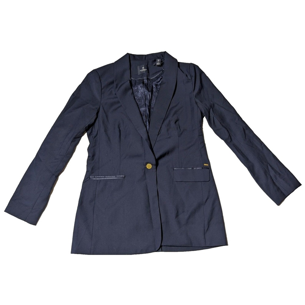 SCOTCH & SODA Women Size Small Viscose Blend Navy Blue Lined Blazer NEW